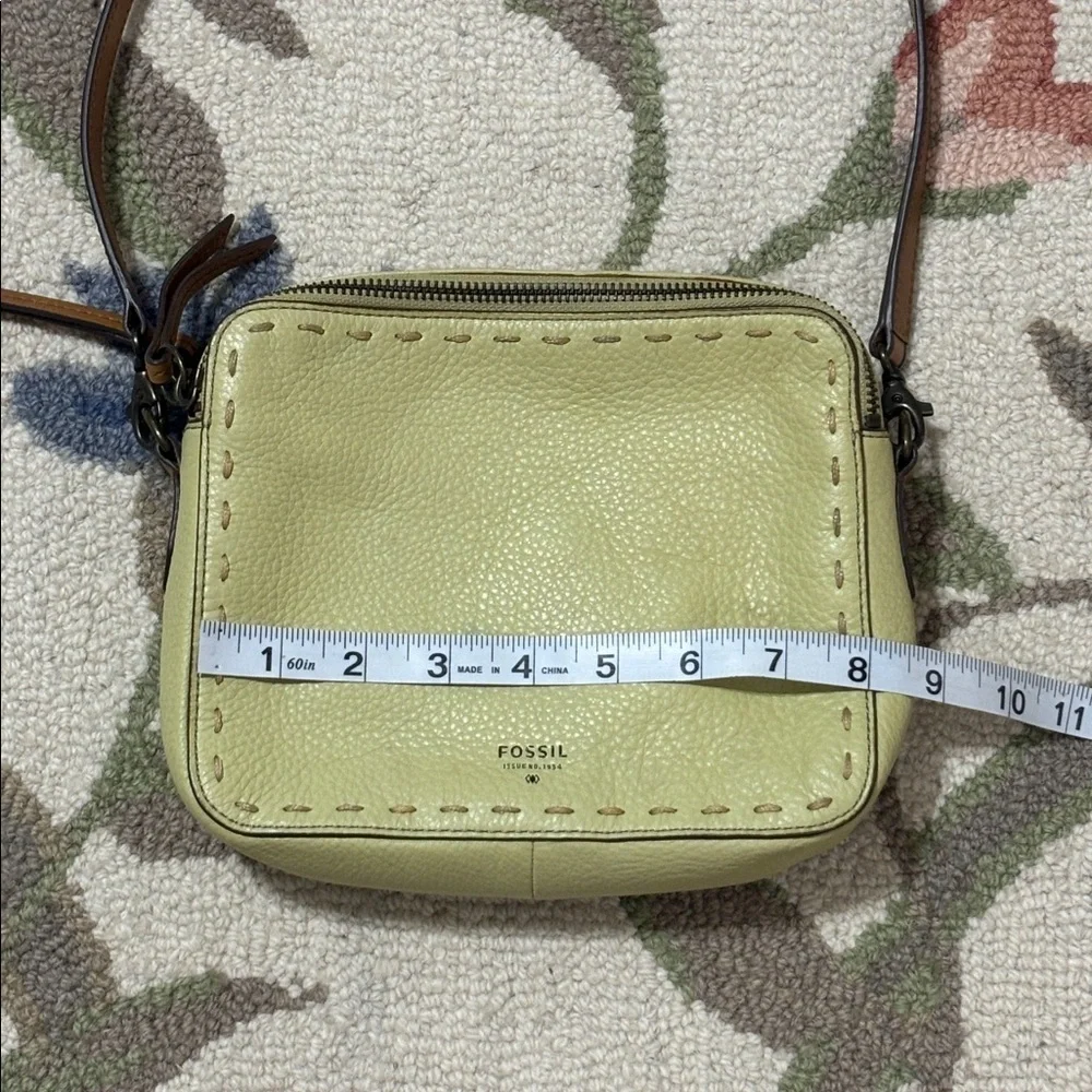 Fossil 1954 Yellow, brown Crossbody Bag, leather, vintage, Y2K, 90s